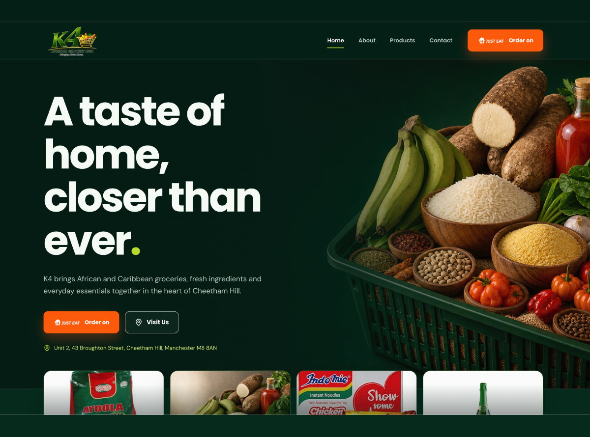 K4 African Grocery Hub digital project